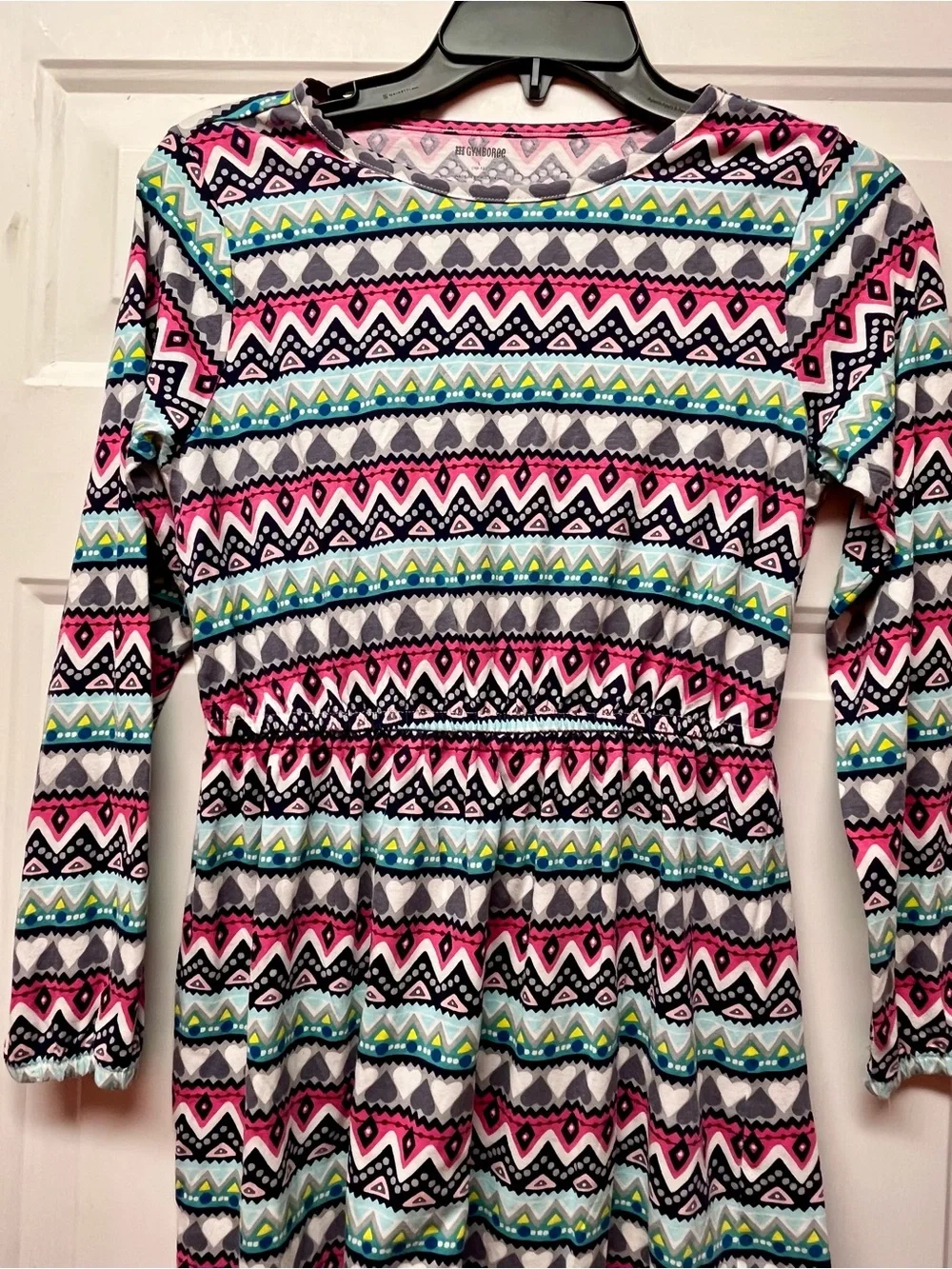 Gymboree fair isle Pink Multi-Patterned Long Sleeve Dress 10/12